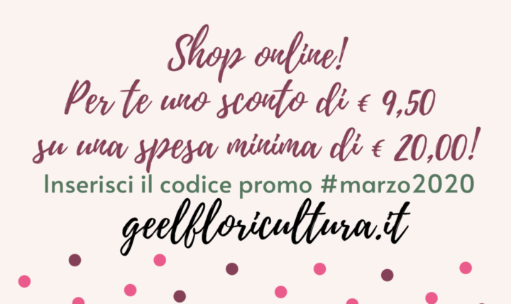 Approfitta ora del nostro coupon sconto #marzo2020!