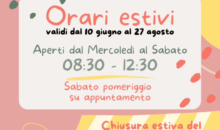 Orari estivi 2023: dal 10 giugno al 27 agosto
